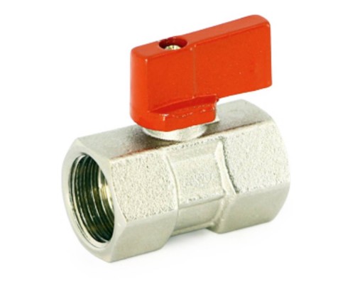 Кран Uni-Fitt шаровой мини ВВ 1/2" флажок красный металл