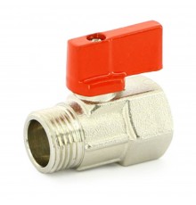 Кран Uni-Fitt шаровой мини НВ 1/2" флажок красный металл