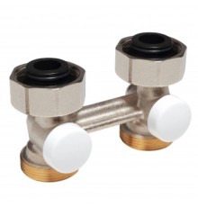 Узел нижнего подключения Giacomini прямой, для двухтр. систем, компактный 3/4"F x 3/4"E, R387LX002