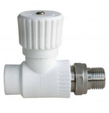 Вентиль Lammin PPR радиат. прям. 20 х 1/2" 50/10 белый