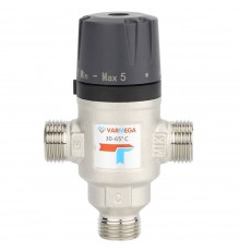 Клапан термосмесительный VARMEGA НР 3/4", 30-65гр.С, Kvs 1.6, боковое смешение, VM17202