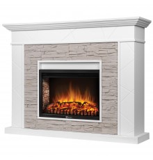 Каминокомплект: Очаг Electrolux EFP/P-2520LS N, портал Miami 25 белый, серый