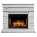 Каминокомплект: Очаг Electrolux EFP/P-3020LS N, портал Bricks 30 камень белый, белая эмаль