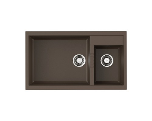 Omoikiri Tedori 86-2-LB ES Кухонная мойка из Tetogranit 86x24 см, цвет: espresso 4997242