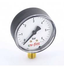 Манометр радиальный 1/4" UNI-FITT 6 бар 50 мм
