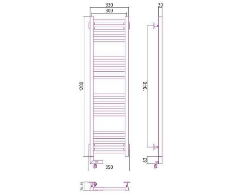 Сунержа Модус 2.0 Полотенцесушитель электрический 30x120h, лев., цвет: без покрытия 00-5600-1230 Сунержа Модус 2.0 Полотенцесушитель электрический 30x120h, лев., цвет: без покрытия 00-5600-1230