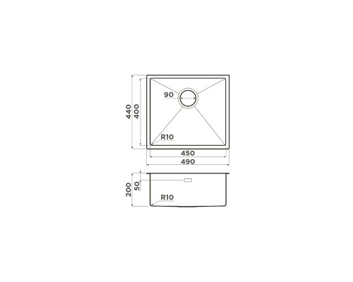 Omoikiri Taki 49-U/IF-LG Кухонная мойка нерж. сталь 49x44 см, цвет: светлое золото 4973523