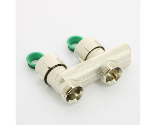 Узел прямой Simplex перекрёстный D2/50 НВ 3/4" х 3/4"ЕК радиаторный со встроенными вентилями с адаптерами