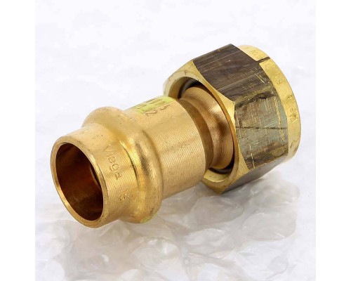 Муфта пресс-В с накидной гайкой плоская прокладка бронза Profipress G VIEGA 15х1/2