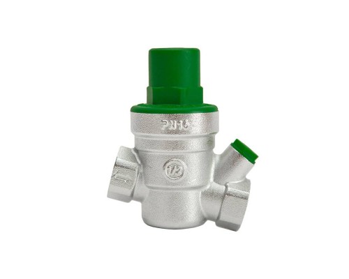 Редуктор давления Arrowhead мембранный 1/2" В 15-6 бар PN16 с отверстием под радиальный манометр 1/4" хром
