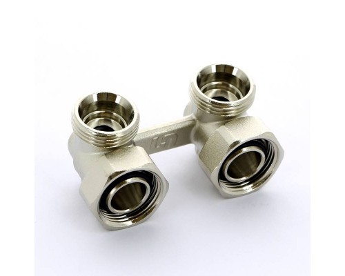 Узел радиаторный со встроенными кранами НВ UNI-FITT 3/4"ЕК х 3/4"ЕК 2-трубная система угловой