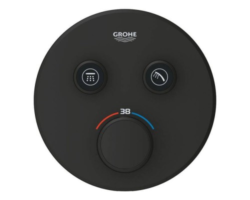 Термостат для встраиваемого монтажа GROHE Grohtherm SmartControl, на 2 выхода, фантомный чёрный (29507KF0)