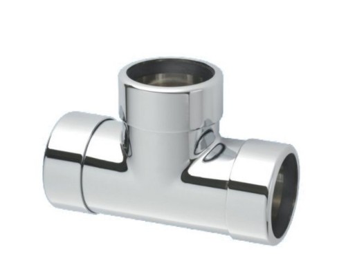 Тройник латунный компрессионный Ду=40ммхДу=40ммхДу=40мм; цвет-хром