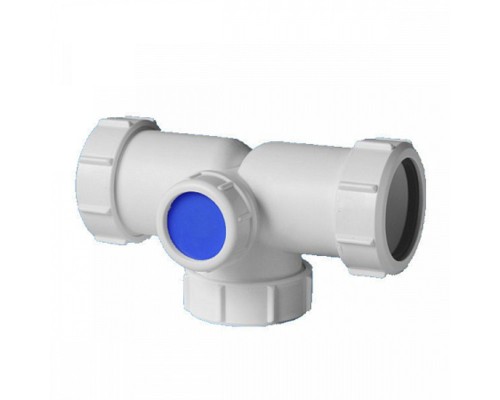 Тройник компрессионный Ду=40ммхДу=40ммхДу=40мм с разделением потоков; цвет-белый