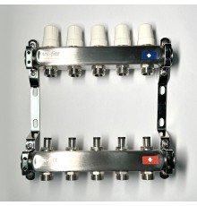 Колл.группа 1 х 5 вых 3/4 с балансировочными и термостатическими вентилями без конц, нерж. cталь