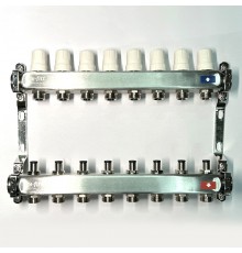 Колл.группа 1 х 8 вых 3/4 с балансировочными и термостатическими вентилями без конц, нерж. cталь