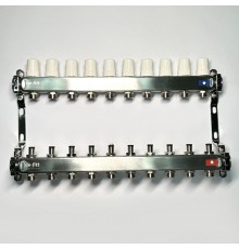 Колл.группа 1 х 10 вых 3/4 с балансировочными и термостатическими вентилями без конц, нерж. cталь