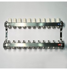 Колл.группа 1 х 11 вых 3/4 с балансировочными и термостатическими вентилями без конц, нерж. cталь