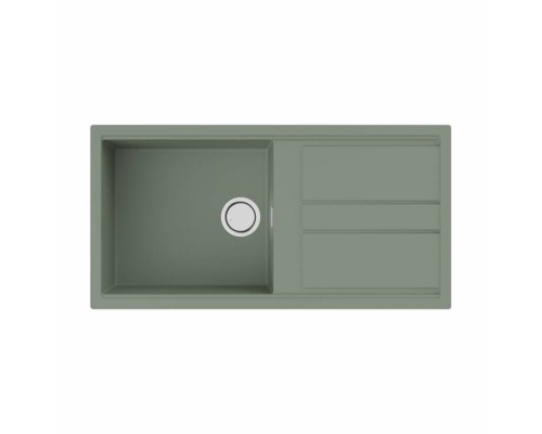 Мойка, OMOIKIRI, Kitagawa, шгв 1000-510-220, отверстия для смесителя-2 промаркированных, цвет-Wind green