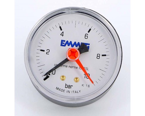 Манометр аксиальный 1/4" 63 мм EMMETI 10 бар