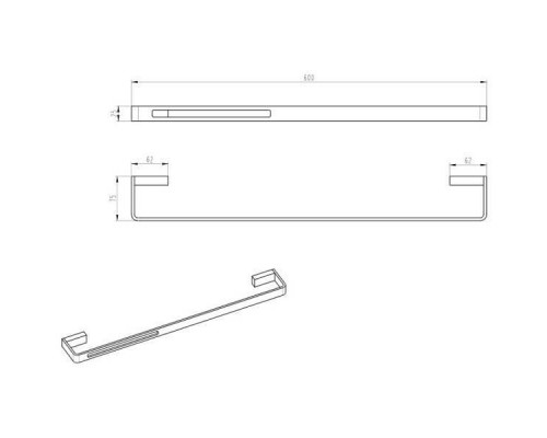 Boheme Q Полотенцедержатель подвесной, цвет: nickel brush 10942-NB