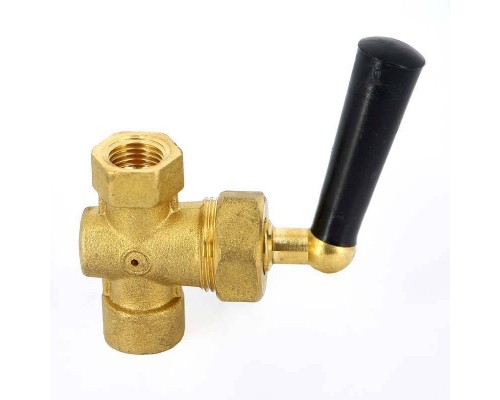 Кран трехходовой WATTS Ind ВВ 1/4" для манометра RM8MM ручка черная