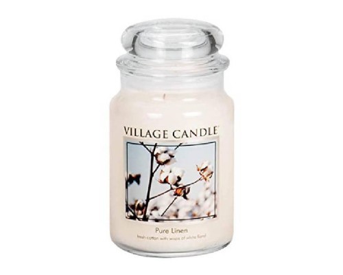 Декоративная свеча Village Candle Хлопок и лен (602 грамма)