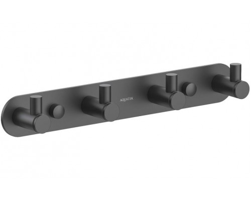 AQ4123MB ЕВРОПА планка с 4 крючками, матовый черный AQ4123MB
