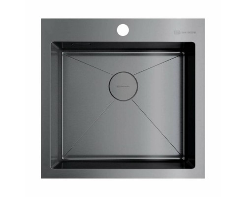 Мойка, OMOIKIRI, Akisame, шгв 510-510-200, отверстия для смесителя-1, цвет-вороненая сталь