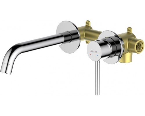 AQ1313CR ЕВРОПА смеситель для раковины настенный 2 отв. (внешняя и скрытая часть) AQ1313CR