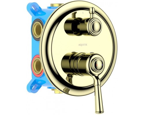 AQ1547PG КЛАССИК смеситель для ванны 3 режима (внешняя и скрытая часть), полир. золото AQ1547PG