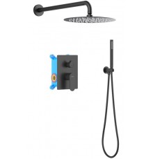 AQ1272MB ОБЕРОН Set 3 в 1 душевой комплект 2 режима, матовый черный AQ1272MB