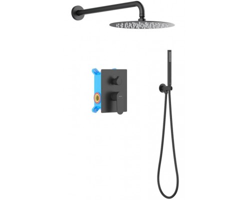 AQ1272MB ОБЕРОН Set 3 в 1 душевой комплект 2 режима, матовый черный AQ1272MB