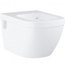 39538000 Euro Ceramic Унитаз подвесной безободковый, каскадный смыв, вид крепеж, альпин-белый 39538000