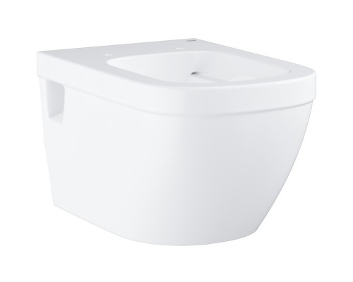 39538000 Euro Ceramic Унитаз подвесной безободковый, каскадный смыв, вид крепеж, альпин-белый 39538000
