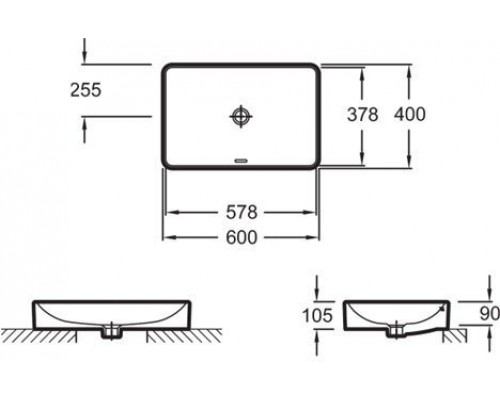 Vox EVF102 раковина 6040см, с переливом EVF102-00