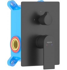 AQ1446MB ЛИРА смеситель для ванны 2 режима (внешняя и скрытая часть), матовый черный AQ1446MB