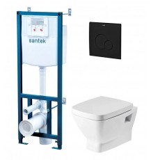 1.WH50.1.776 ПЭК НЕО (подвесной унитаз с сиденьем, инсталляция, панель черн.матт) 1.WH50.1.776