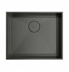 Мойка, OMOIKIRI, Kasen, шгв 530-450-175, отверстия для смесителя-отсутствуют, цвет-вороненая сталь