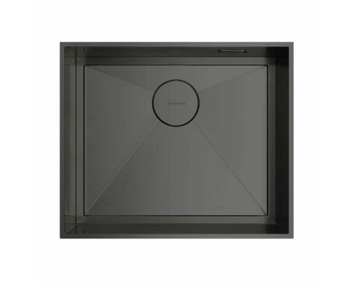 Мойка, OMOIKIRI, Kasen, шгв 530-450-175, отверстия для смесителя-отсутствуют, цвет-вороненая сталь
