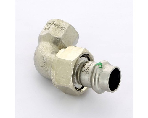 Угол разъемный пресс-B с плоской прокладкой нержавеющая сталь Sanpress InoxVIEGA 15х1/2"