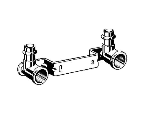 Водорозетка пресс двойная на рельефной планке Sanpress VIEGA 15х1/2"х150