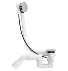 285357 Simplex слив-перелив полуавтомат для стандартных ванн, с сифоном, 40/50 x 540, пластик/хром 285357