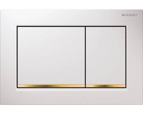 115.080.KK.1 Смывная клавиша Geberit Omega30 для двойного смыва к 111.003/030/060 белый/позолота 115.080.KK.1