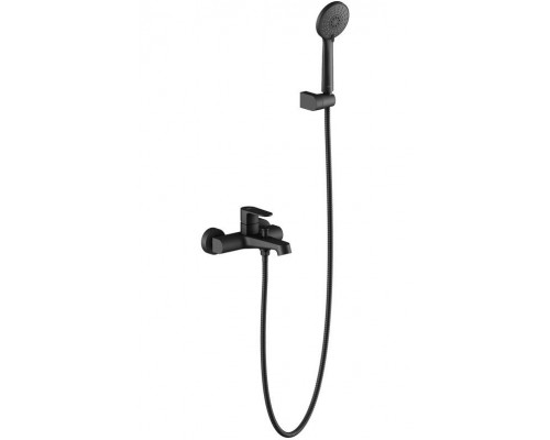 AQ1249MB ОБЕРОН смеситель для ванны с душевым набором 3jet, матовый черный AQ1249MB