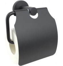 AQ4009MB ВЕГА бумагодержатель с крышкой, матовый черный AQ4009MB