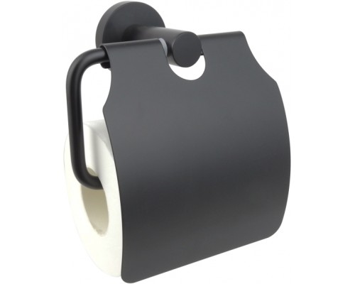 AQ4009MB ВЕГА бумагодержатель с крышкой, матовый черный AQ4009MB