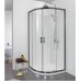 AQ ARI RO 08020BL Душевой уголок 1/4 круга, двери раздвижные 800x800x2000, профиль черный, стекло прозрачное AQ ARI RO 08020BL