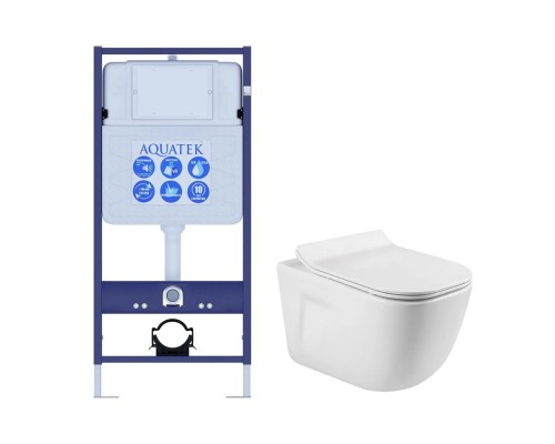 SET AQUATEK ДИВА (рама AQUATEK Standard INS-0000012(без клавиши и крепежа)+унитаз ДИВА AQ2012-00 с тонким сиденьем soft-close SET AQUATEK ДИВА