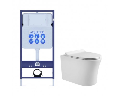 SET AQUATEK НИКА (рама AQUATEK Standard INS-0000012(без клавиши и крепежа)+унитаз НИКА AQ2009-00 с тонким сиденьем soft-close SET AQUATEK НИКА